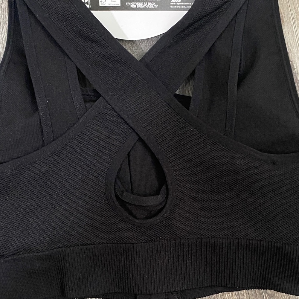 Avia Black Zip Front Sports Bra - Picture 7 of 10